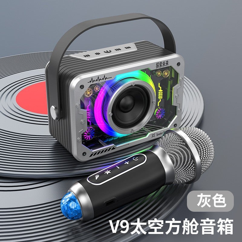 New Model Karaoke Bluetooth Speaker For Home Use, Wireless Ktv Colorful Speaker With Microphone For Outdoor Singing - Image 1